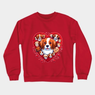 A dog with a heart shaped face that says " love dogs ". Crewneck Sweatshirt